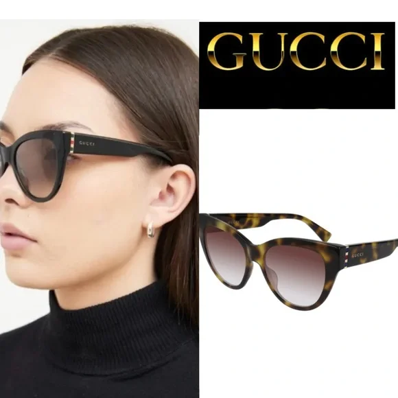 Gucci GG0460S 004 Women\'s Cat Eye Tortoise Shell Sunglasses Brown Gradient Lens Gucci GG0460S - 004 Havana | Sunglasses Woman main image 2